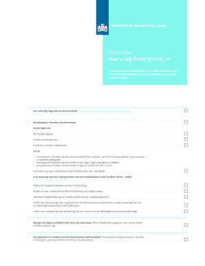 Checklist Aanvraag Schengenvisum