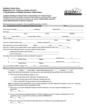 Residency Status Form