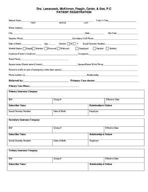 Patient Registration and Medical History Form