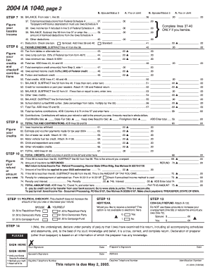Iowa 1040 Tax Form 2004
