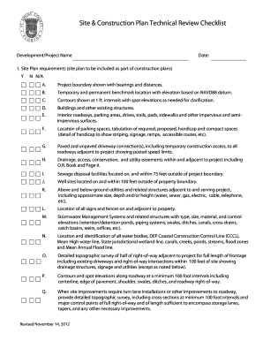 Site & Construction Plan Technical Review Checklist