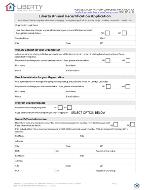 Annual Liberty Recertification Form