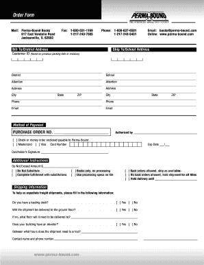 Perma-Bound Book Order Form