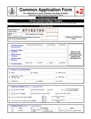 Common Application Form for Odisha Junior Colleges