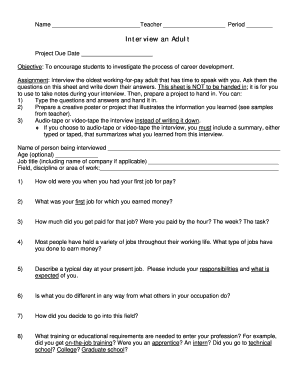 Student Career Interview Form