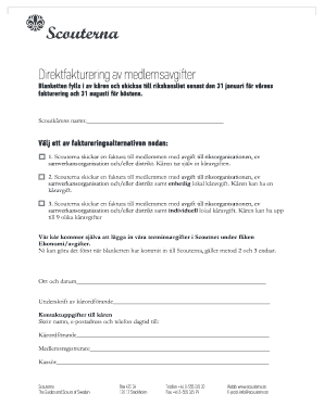 Scout Membership Fee Direct Billing Form
