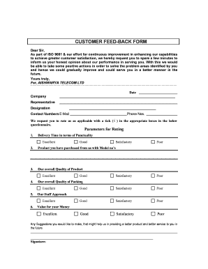 Customer Feedback Form