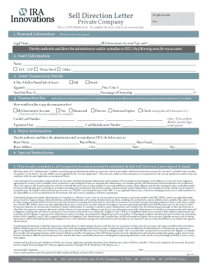 Sell Direction Letter