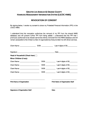LA/OC HMIS Revocation of Consent