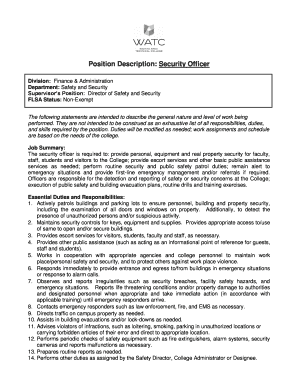 Security Officer Job Description