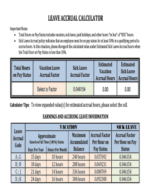 Leave Accrual Calculator