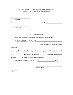 Final Judgment Form