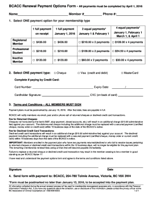 BCACC Renewal Payment Options Form