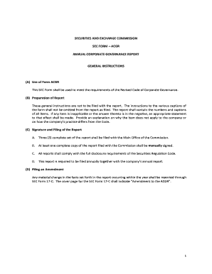 SEC Form ACGR Annual Corporate Governance Report