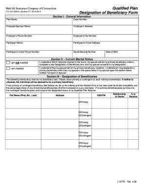 MetLife Beneficiary Designation Form
