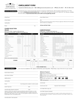 Keystone Credit Recovery Enrollment Form