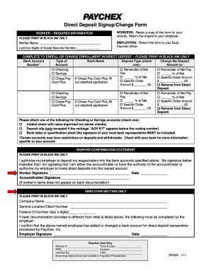 Direct Deposit Signup/Change Form