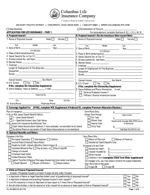 Life Insurance Reinstatement Application