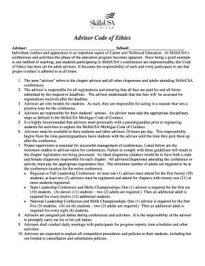 SkillsUSA Advisor Code of Ethics
