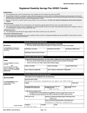 Registered Disability Savings Plan Transfer Form