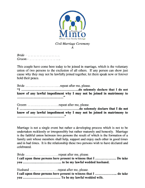 Civil Marriage Ceremony Script