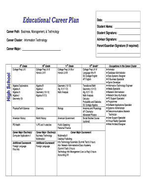Educational Career Plan Form