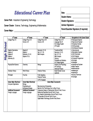 Educational Career Plan Form