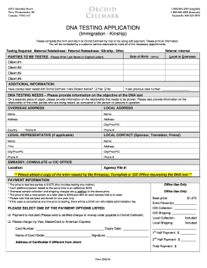 DNA Testing Application Form