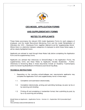 Catholic Education Service Application Form
