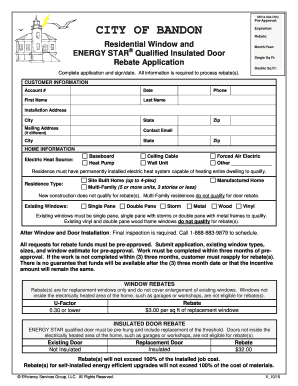 Residential Window and Door Rebate Application