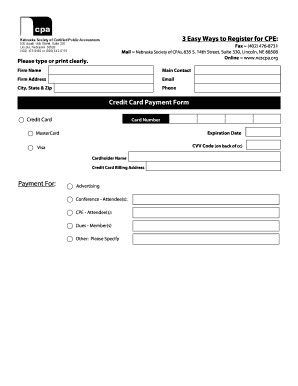 Nebraska CPE Registration Form