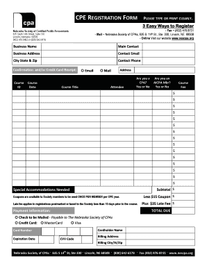CPE Registration Form