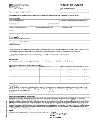 Autogiro Insurance Payment Form