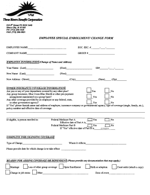 Employee Special Enrollment/Change Form