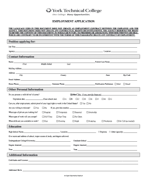 Employment Application Form
