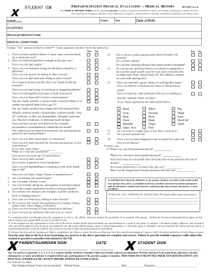 Student Preparticipation Physical Evaluation