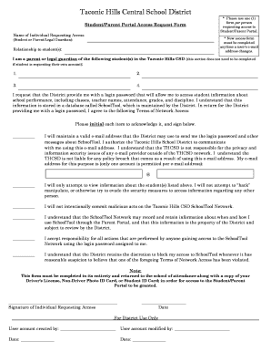 Student/Parent Portal Access Request Form