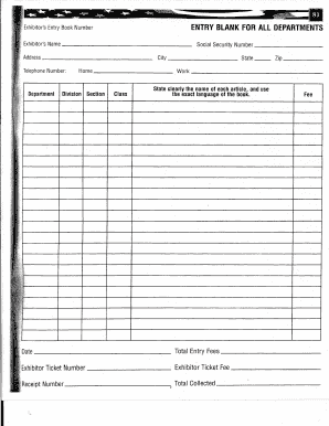 Exhibitor's Entry Form