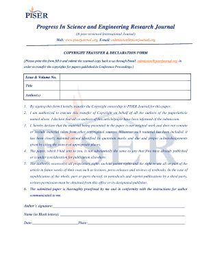 Copyright Transfer and Declaration Form