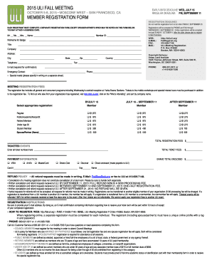 ULI Fall Meeting Registration Form
