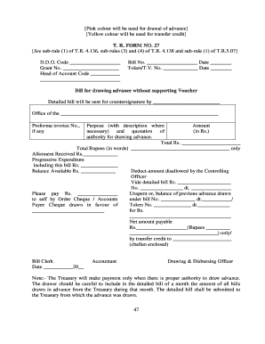 T.R. Form No. 27