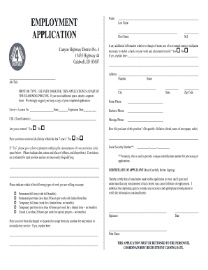 Employment Application Form