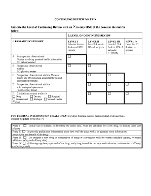 Clinical Intervention Trial Review Matrix