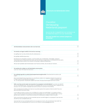 Checklist Vernieuwing Nederlands paspoort