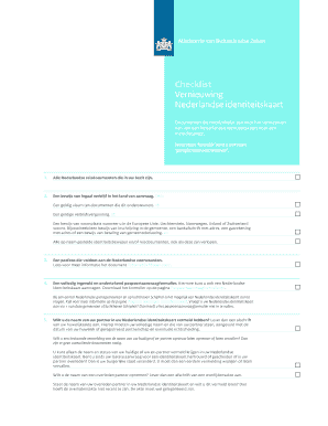 Checklist Vernieuwing Nederlandse identiteitskaart
