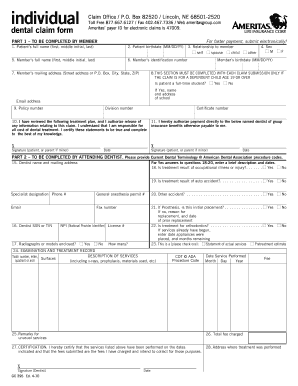 Ameritas Dental Claim Form
