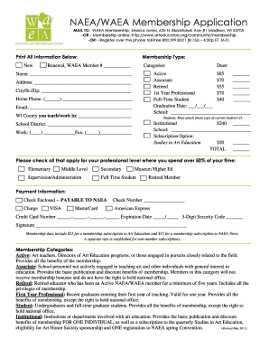 NAEA/WAEA Membership Application
