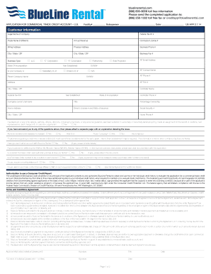 US Commercial Trade Credit Application
