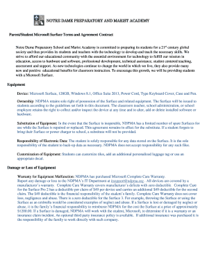 Notre Dame Microsoft Surface Agreement