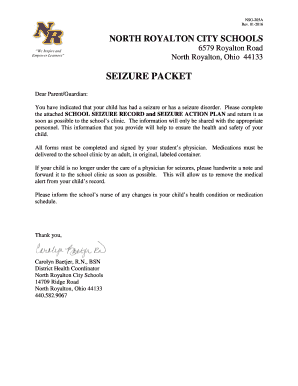School Seizure Record and Action Plan